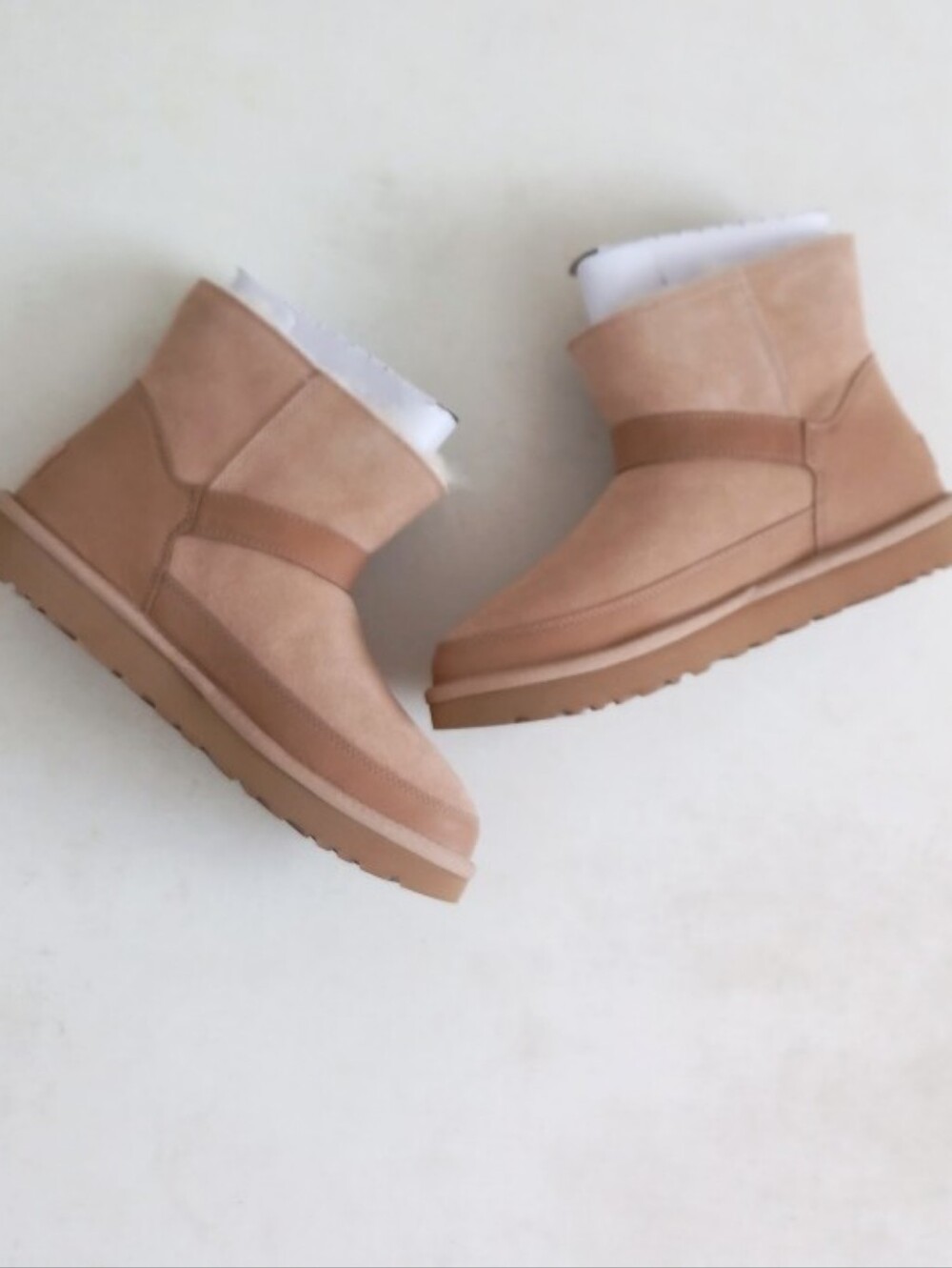 UGG Classic Mini Bellina belted tan shearling lined boots - Picture 9 of 13
